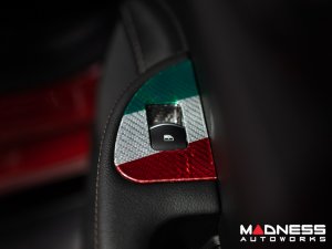 Alfa Romeo Giulia Door Trim - Window Switch Trim Kit - Carbon Fiber - Italian Theme - Feroce Carbon Alfa Romeo Giulia Door Trim - Window Switch Trim Kit - Carbon Fiber - Italian Theme - Feroce Carbon